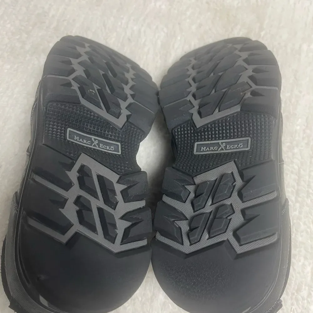 Marc Ecko Black Leather Men's Grierson Water Resistant Work Shoes SZ8.5.